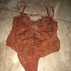 Brown lace bodysuit